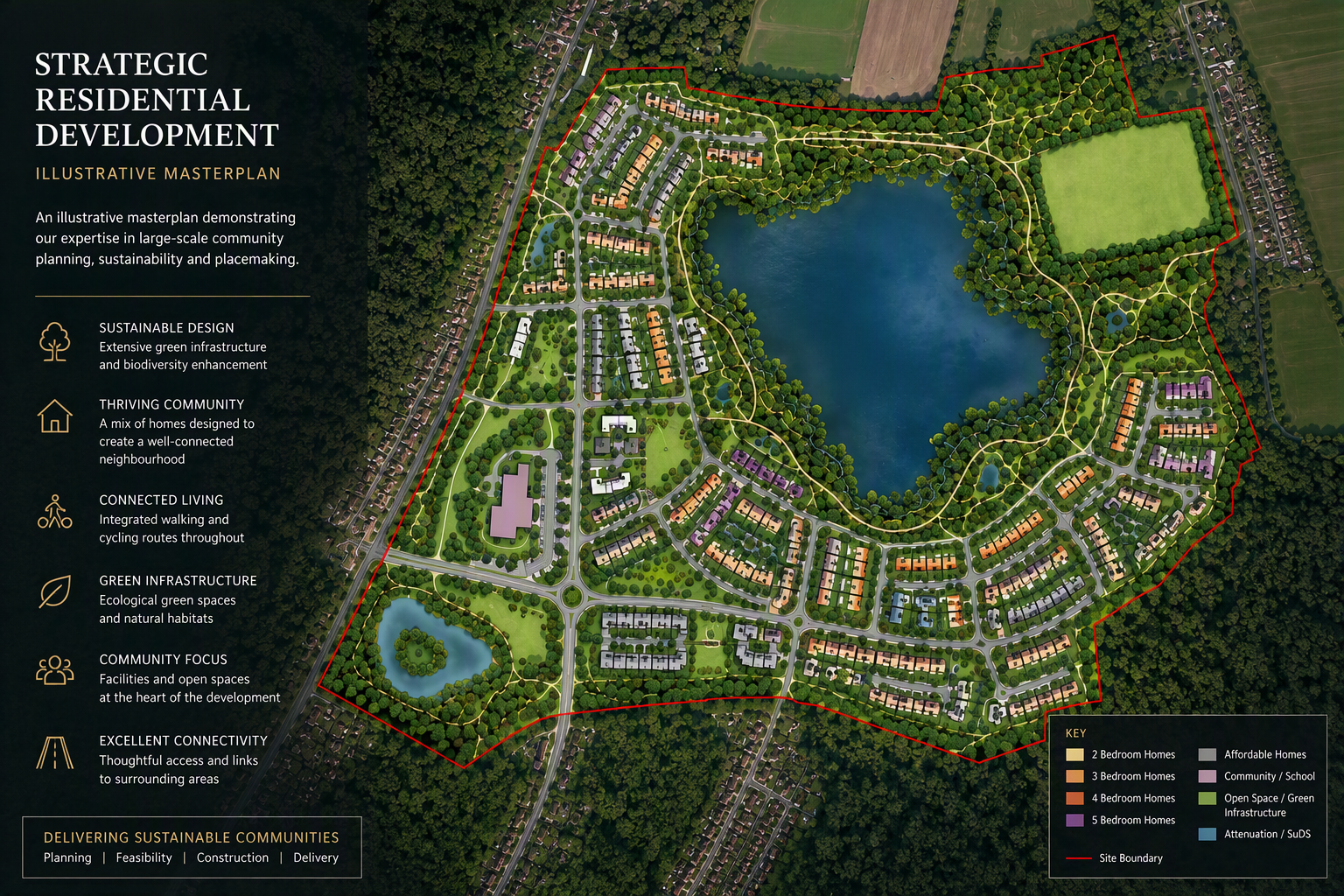 Illustrative strategic residential development masterplan